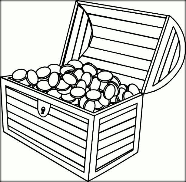 Treasure Chest Coloring Page