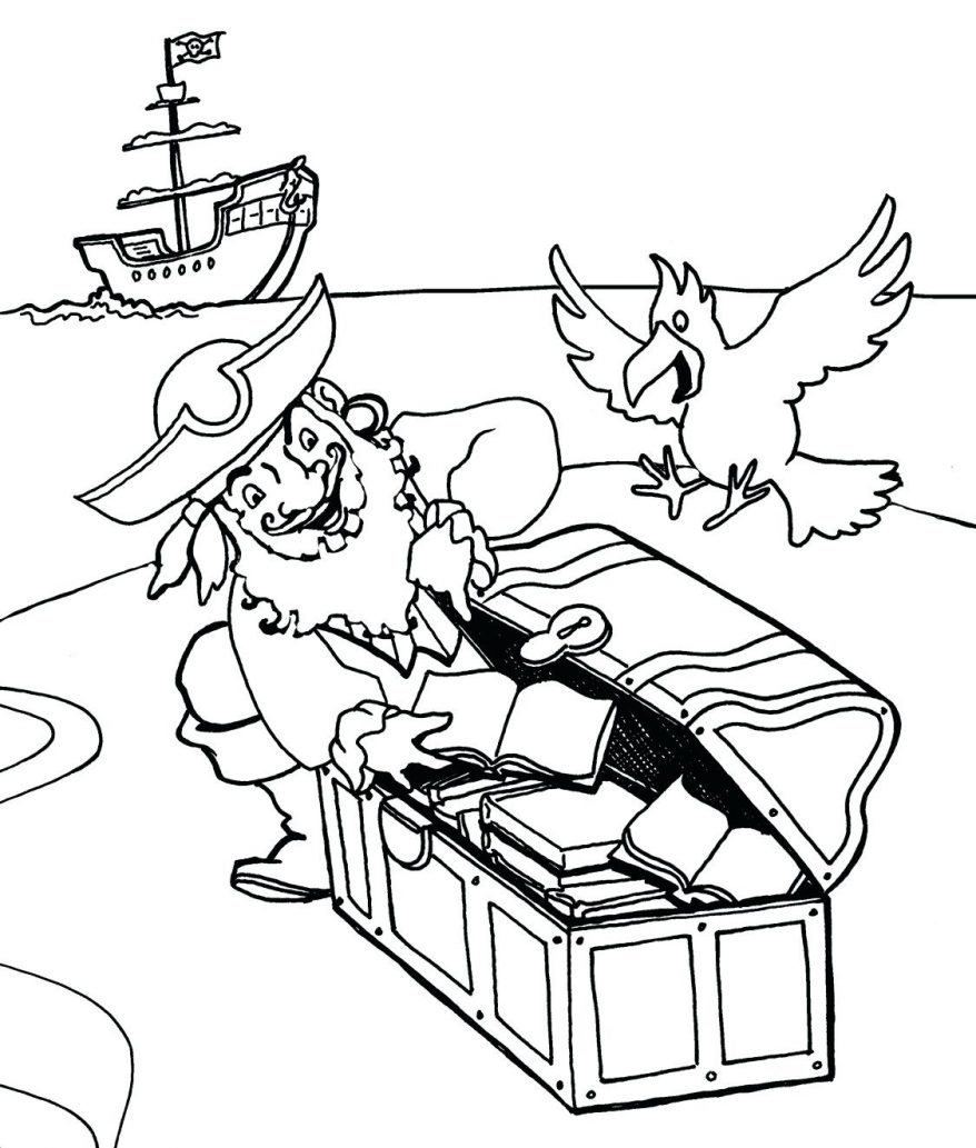 878x1033 Pirate Treasure Chest Coloring Page 118 Mesmerizing Empty Free