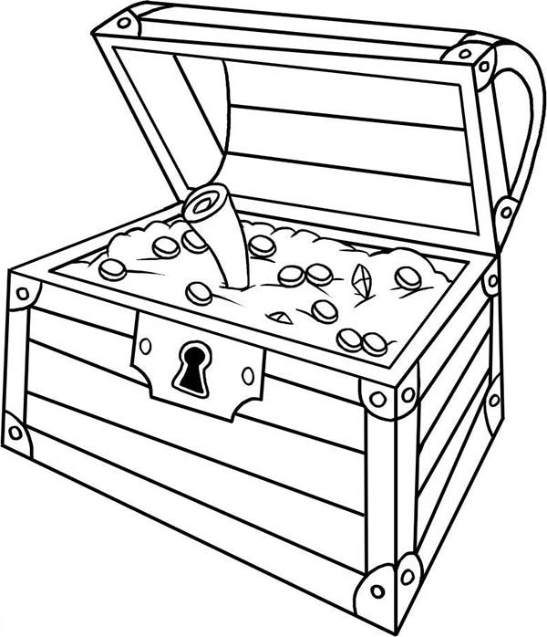 600x698 Treasure Chest Coloring