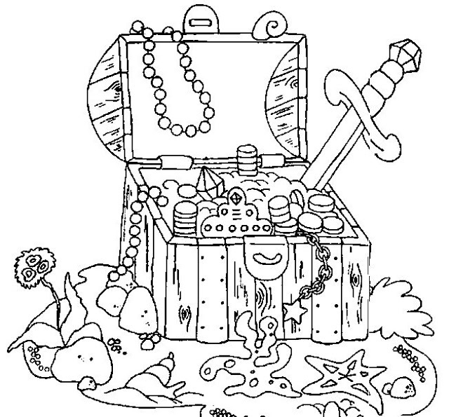 640x595 Treasure Chest Coloring Page Treasure Chest Coloring Sheet 43