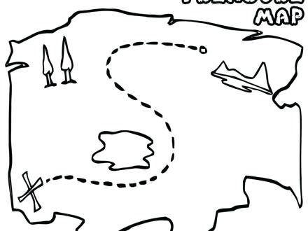 440x330 Pirate Map Coloring Page Coloring Pages Maps Map Of The Coloring