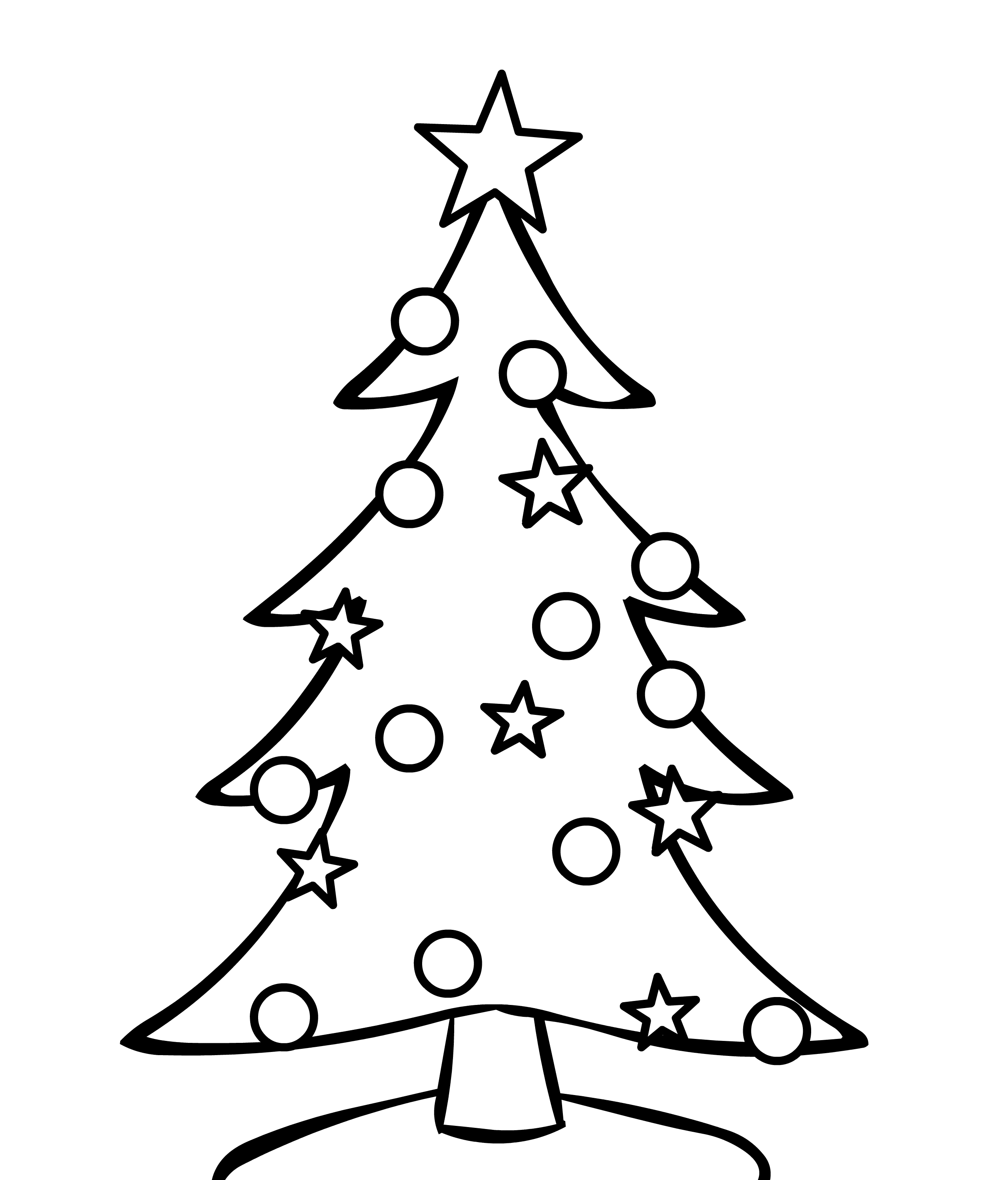 2550x2986 Inspiration Tree And Presents Christmas Coloring Pages For Kids