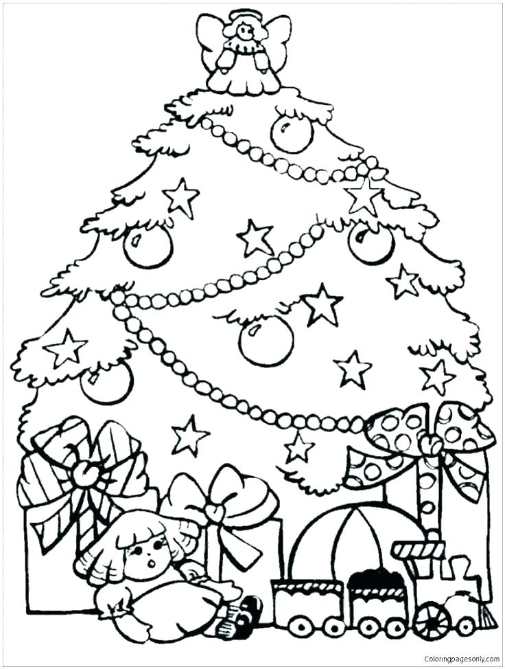 736x974 Christmas Gift Coloring Page Gifts Coloring Page Christmas Tree