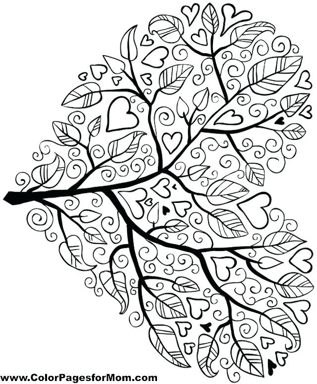 640x774 Coloring Pages With Hearts Tree Coloring Page 5 Coloring Pages