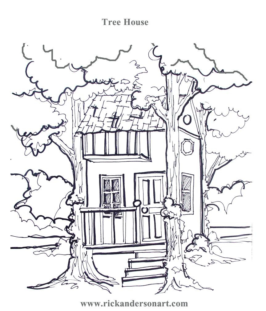 864x1008 Tree House Coloring Pages