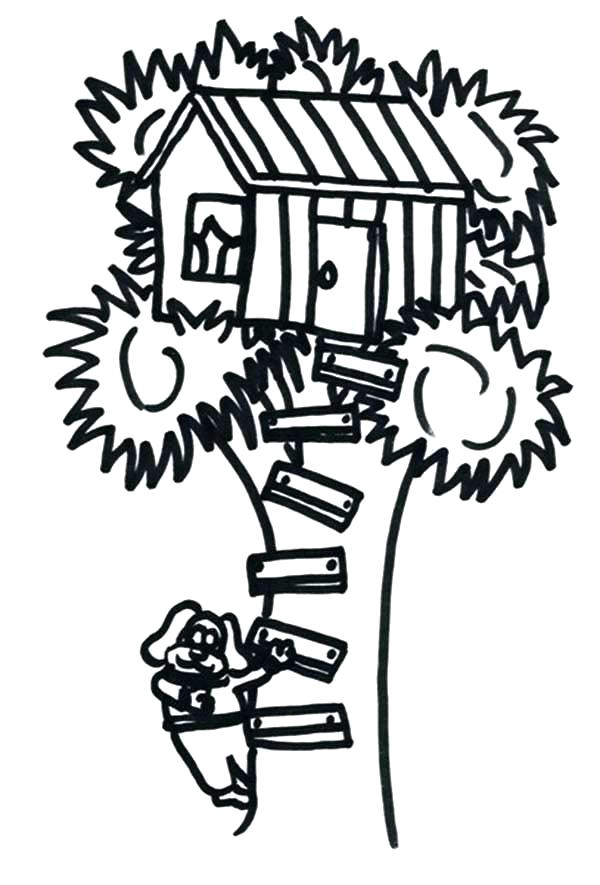 600x885 Tree House Coloring Pages Coloring Pages A Dog Climb A Coloring
