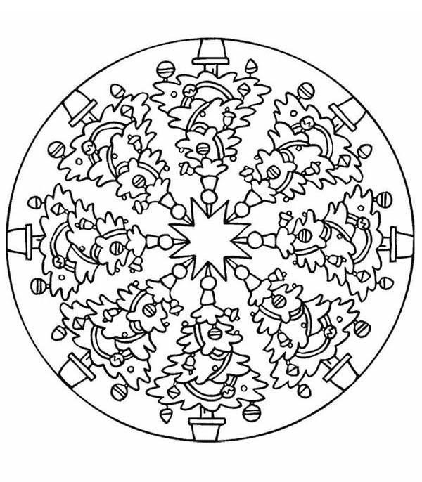 600x686 Mandala Christmas Coloring Pages Christmas Tree Mandala Christmas