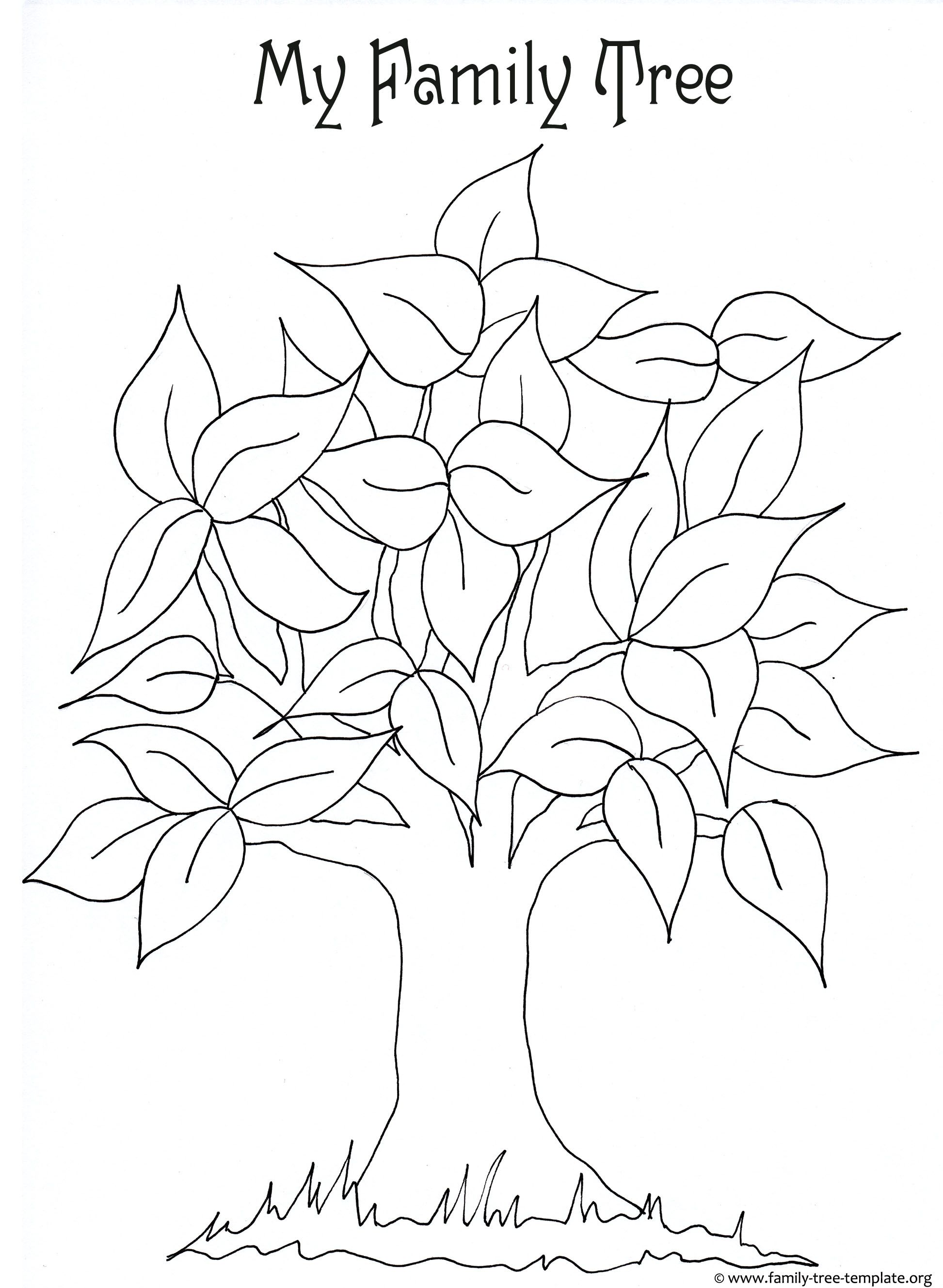 1945x2657 Free Printable Coloring Page For Kids With Leaves And Tree Trunk