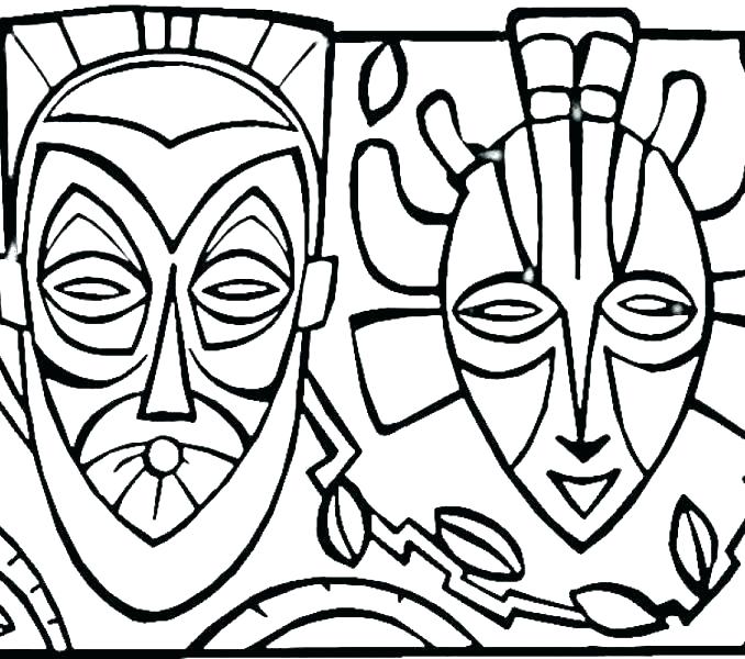 678x600 African Mask Coloring Pages Tribal Masks Coloring Sheets Pages
