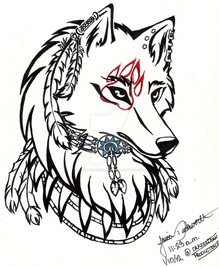840x1024 Mesmerizing Native American Wolf Drawing At Getdrawings Free