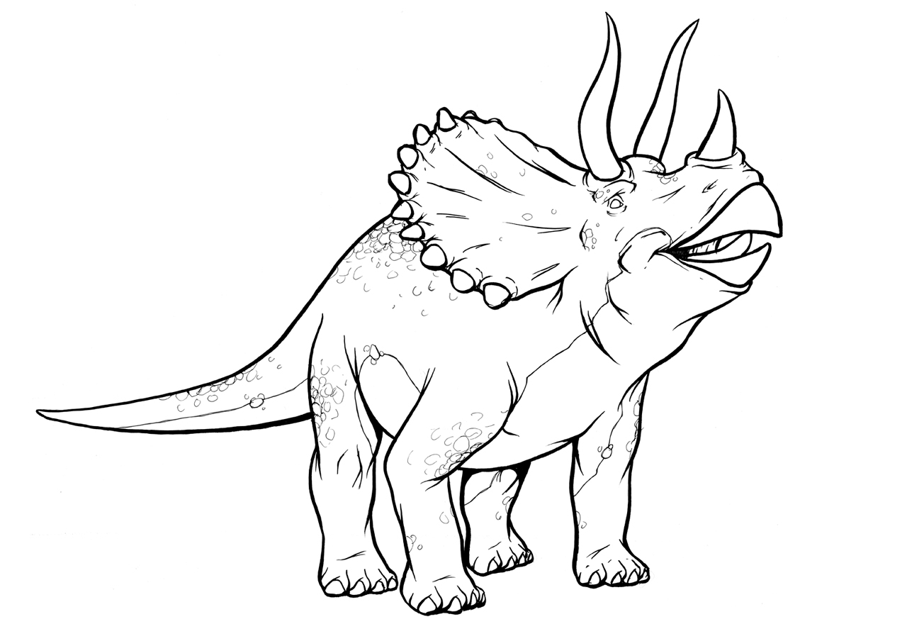 1280x880 Triceratops Coloring Page