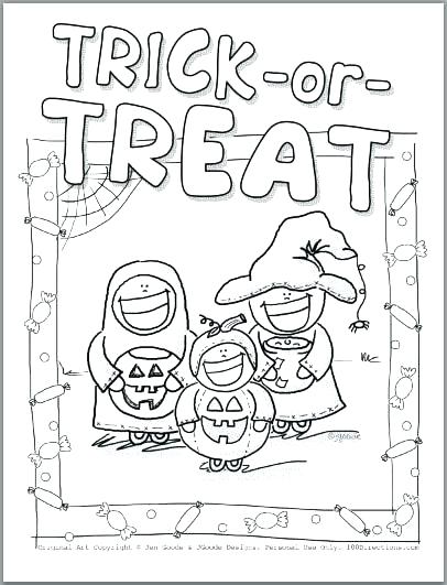 406x531 Trick Or Treat Coloring Pages Trick Or Treat Coloring Pages Trick