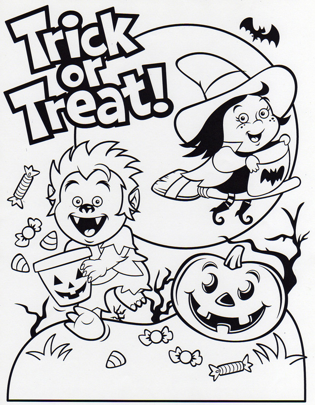623x800 Trick Or Treat Coloring Pages Trick Or Treat Bag Party Halloween