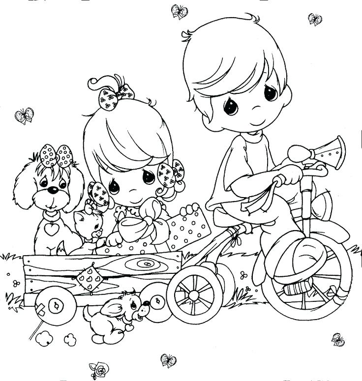 736x775 Free Printable Precious Moments Coloring Pages Kids In A Tricycle