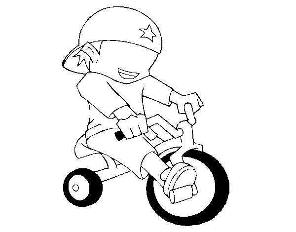 600x470 Boy On Tricycle Coloring Page