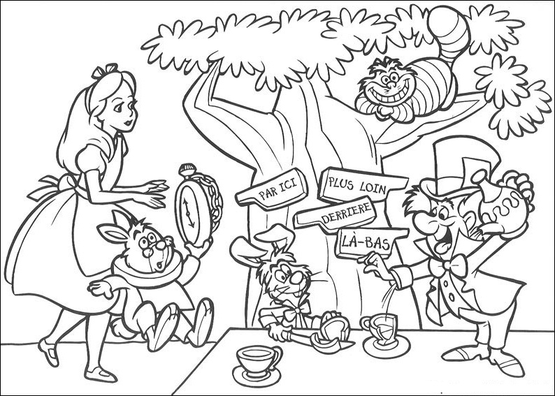 794x567 Alice In Wonderland Coloring Pages The Sun Flower Pages