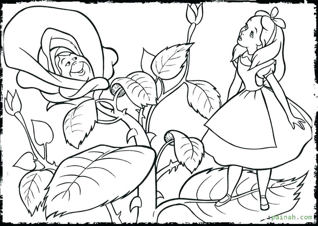 1024x728 Alice In Wonderland Coloring Page Trippy Alice In Wonderland