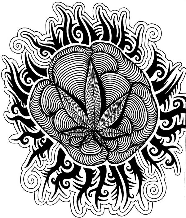 600x704 Cannabis Sativa Trippy Coloring Pages Batch Coloring