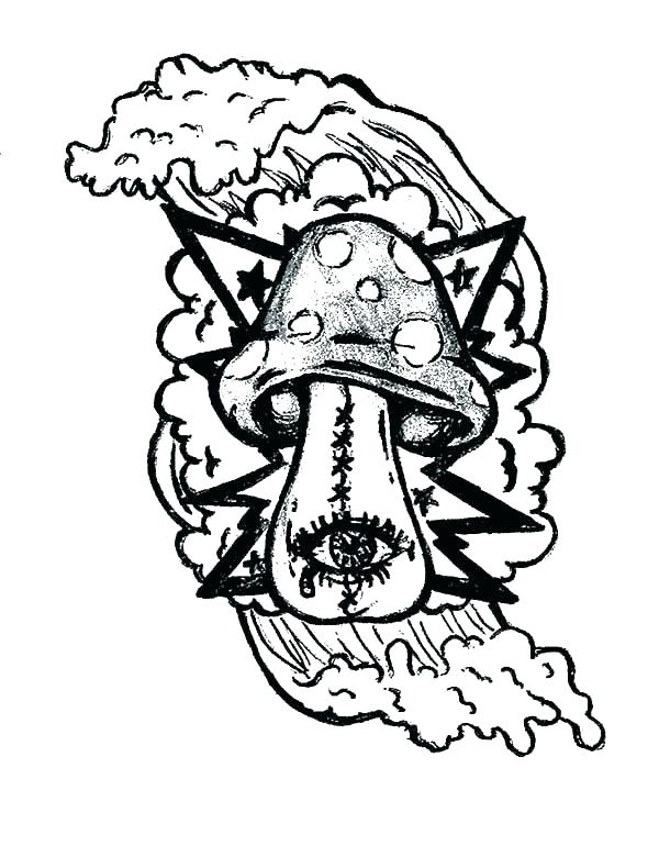 600x780 Trippy Mushroom Coloring Pages Magic Mushrooms Psychedelic