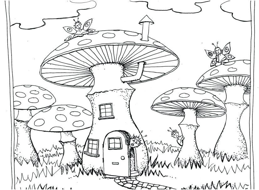 827x609 Trippy Mushroom Coloring Pages Slide Alt Mushroom Coloring Pages