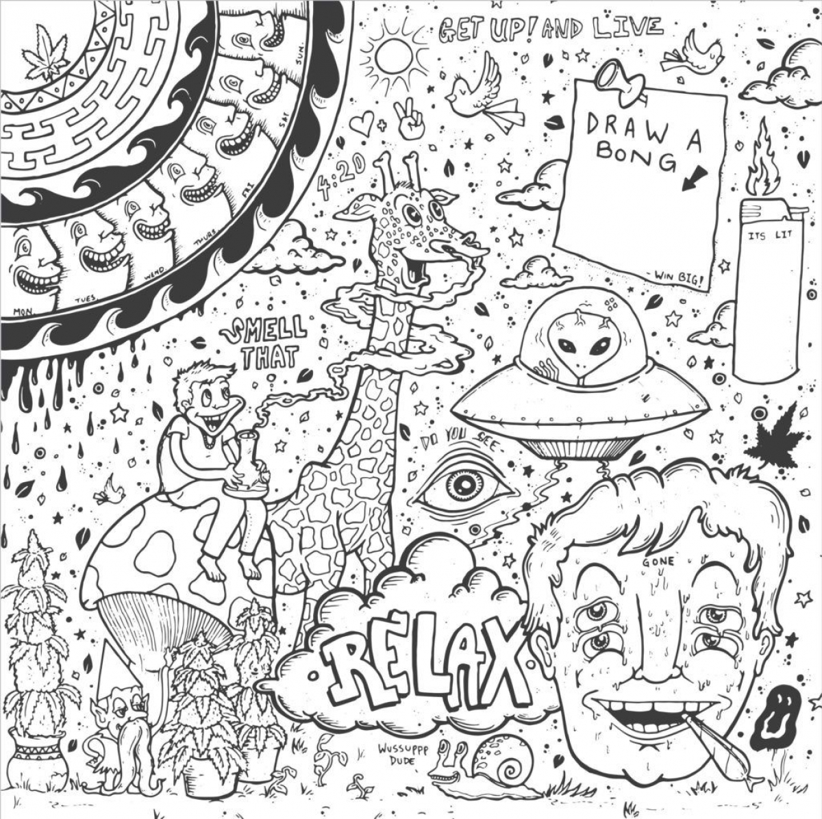 1200x1196 Trippy Shroom Coloring Pages Adorable Wistful Me Endear