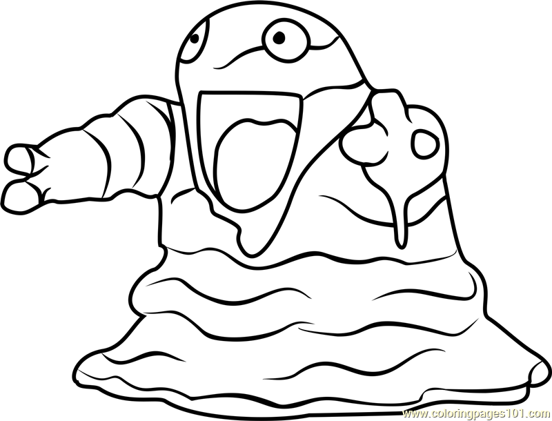 800x610 Grimer Pokemon Go Coloring Page