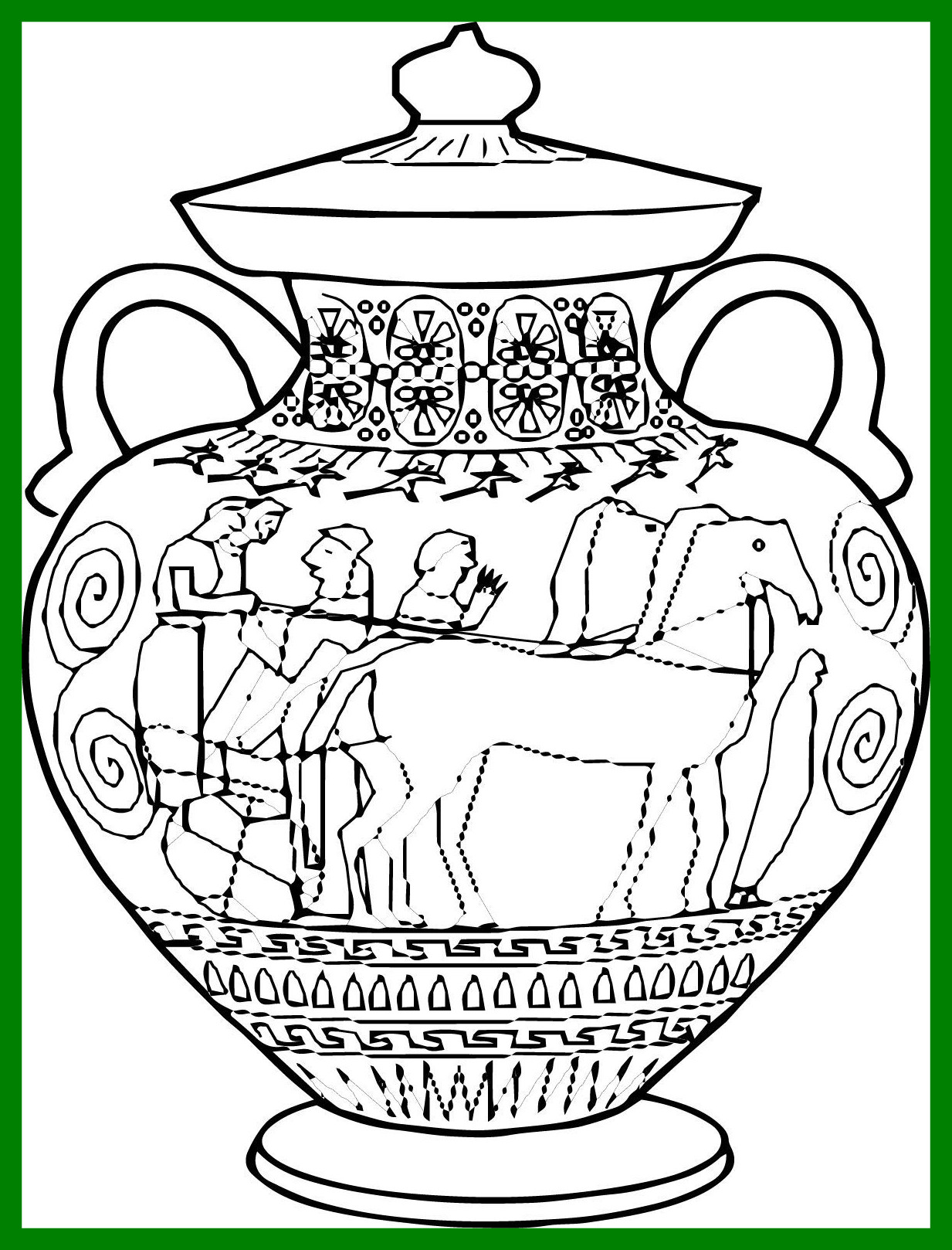 1233x1618 Trojan Horse Coloring Page