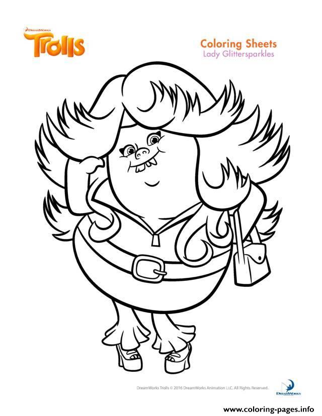 640x828 Lady Glittersparkles Trolls Coloring Pages Printable
