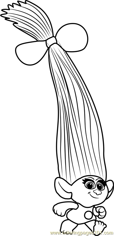 386x800 Smidge From Trolls Coloring Page