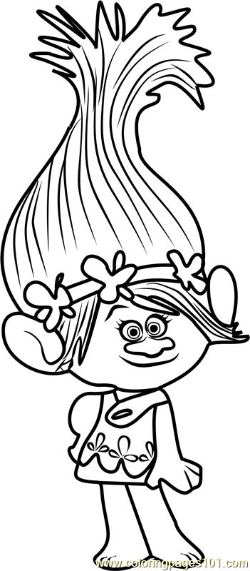 351x800 Princess Poppy From Trolls Coloring Page