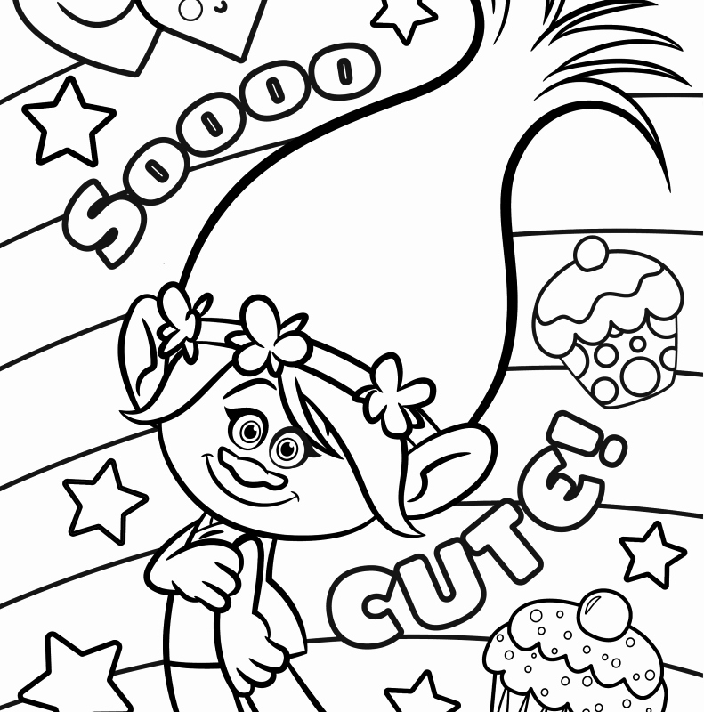 791x800 Trolls Movie Coloring Pages Stock Satin Chenille Met Poppy
