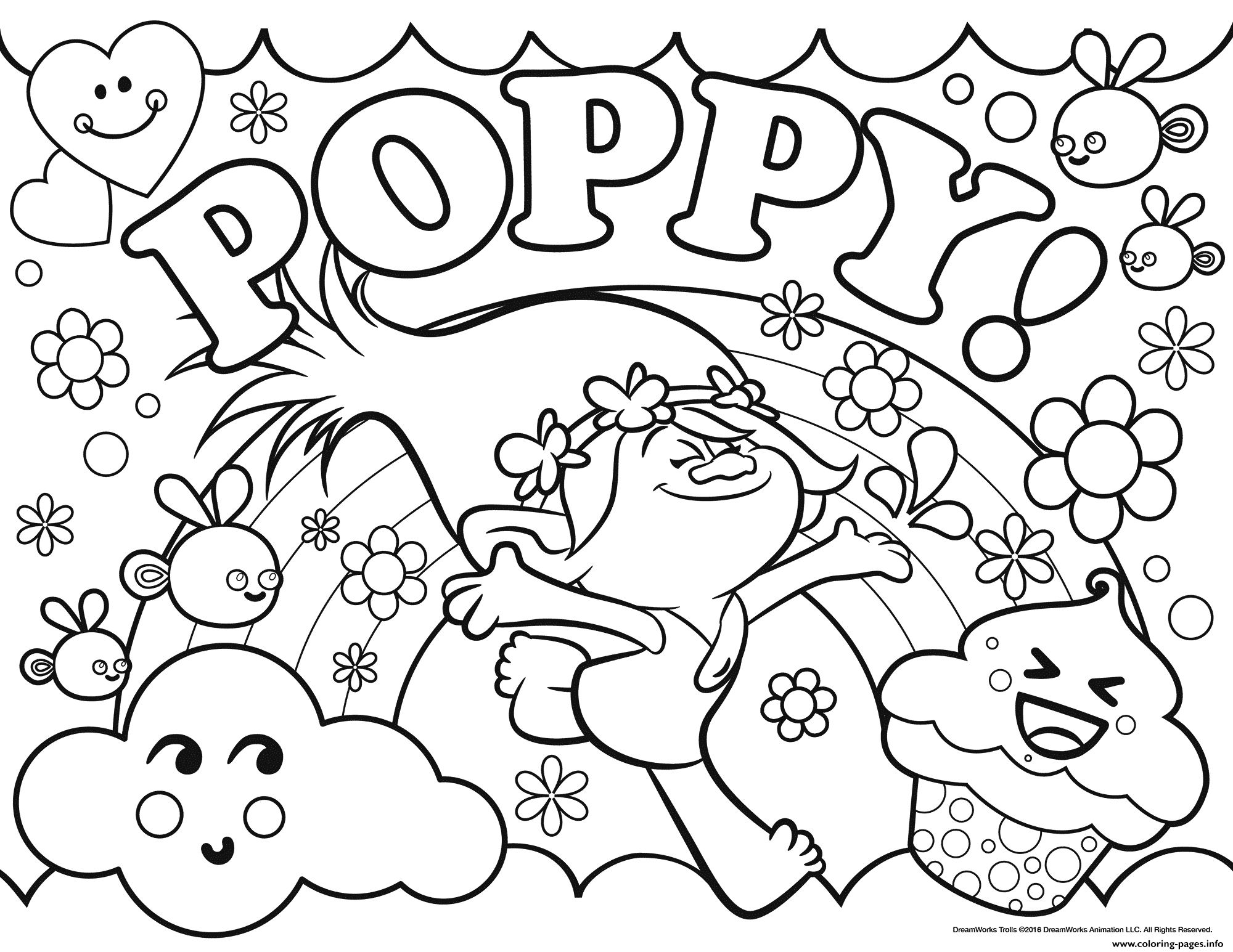 2000x1545 Trolls Poppy Coloring Pages Printable