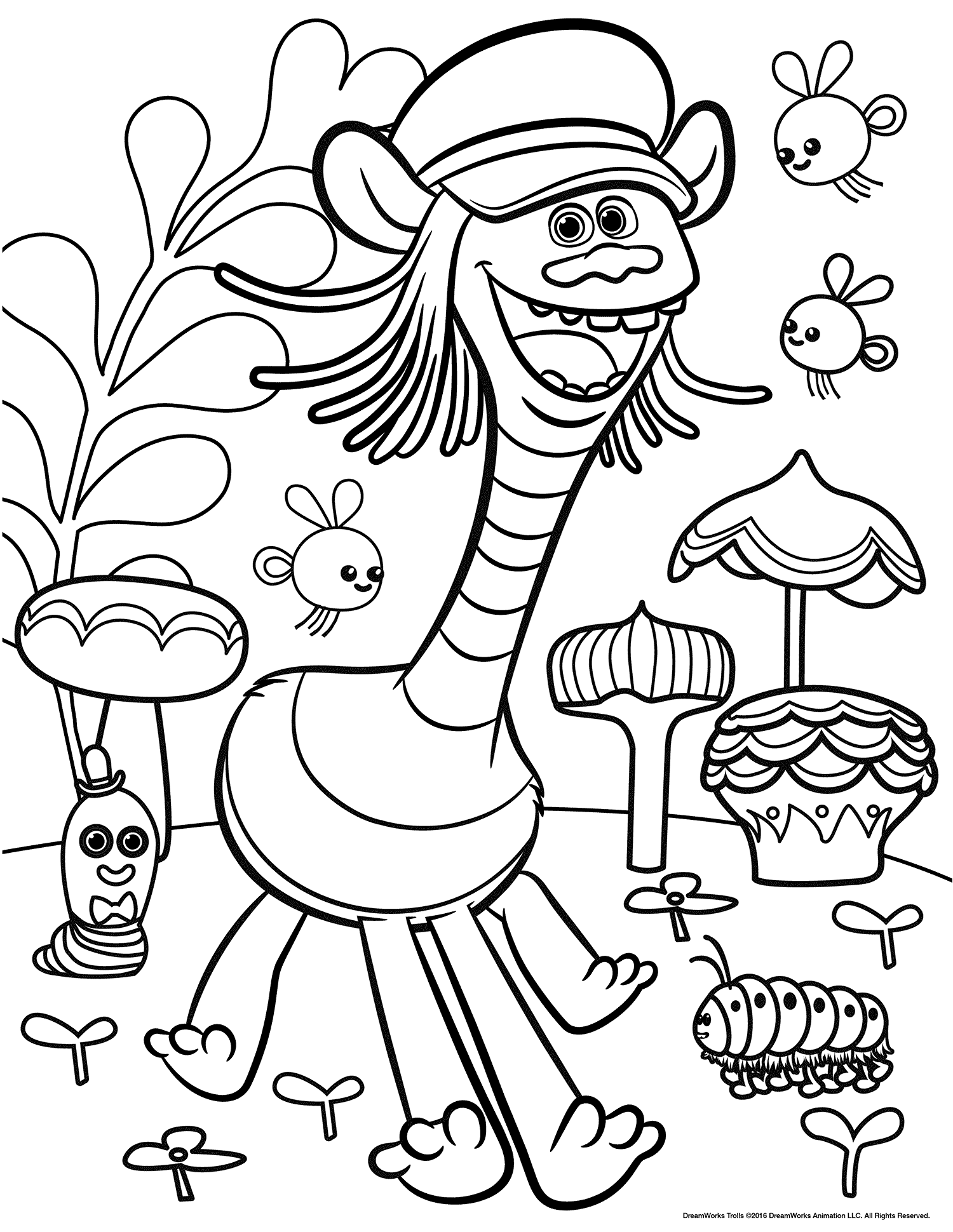 1500x1940 Dreamworks Trolls Coloring Pages