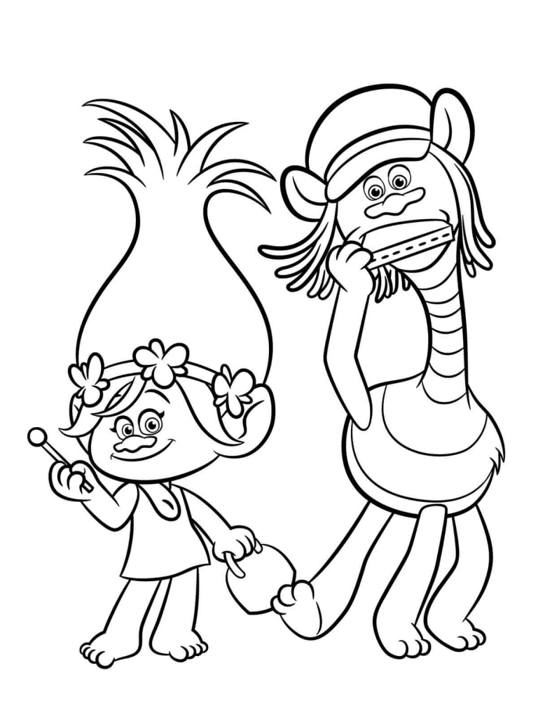 768x1024 30 Printable Trolls Movie Coloring Pages