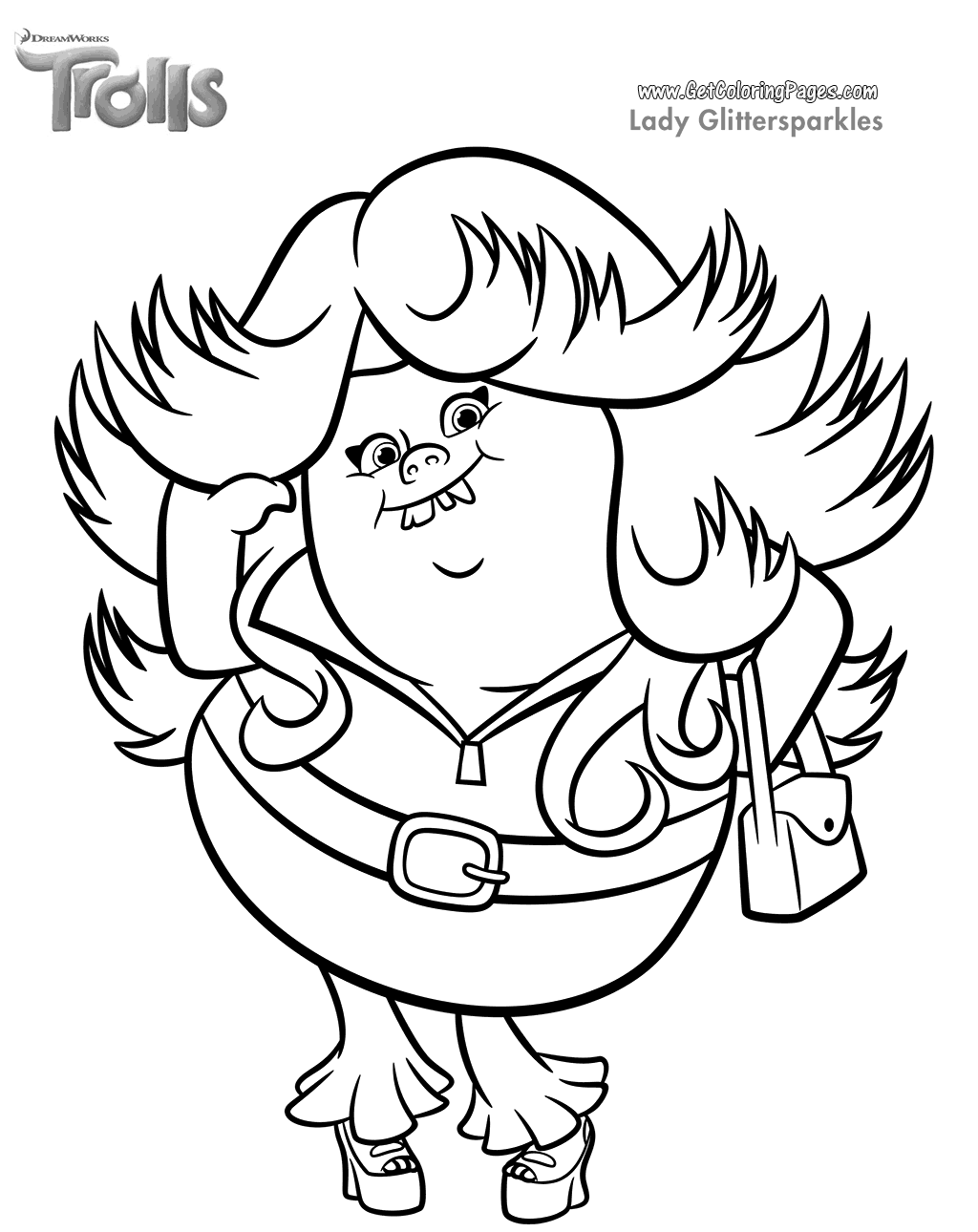 1024x1290 Dreamworks Trolls Movie Coloring Page