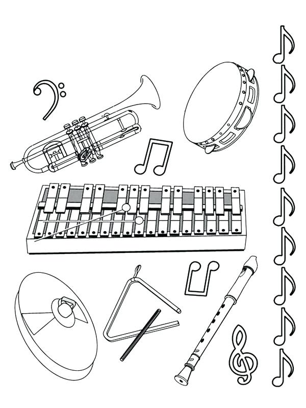 600x800 Musical Instruments Coloring Pages Trombone Coloring Page Musical