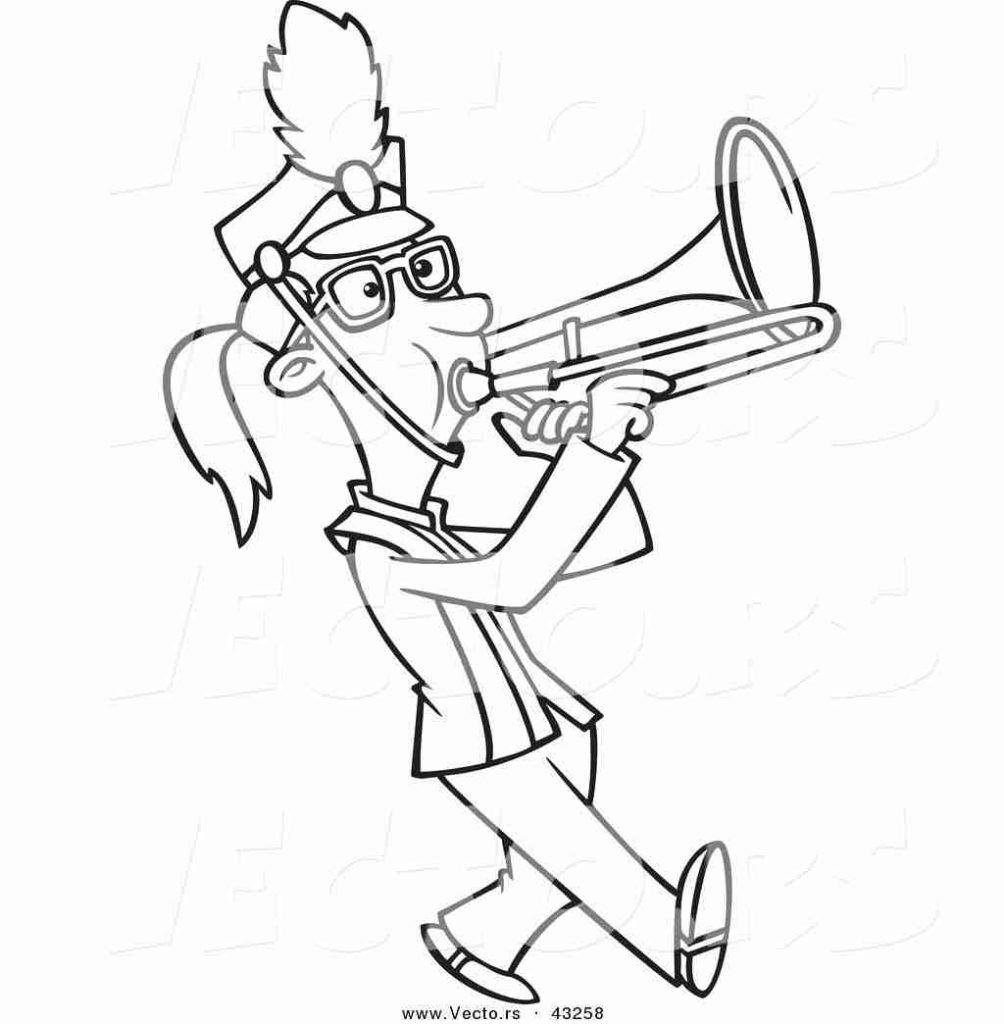 1004x1024 Trombone Coloring Page Musical Pages Hellokids Com And Olegratiy