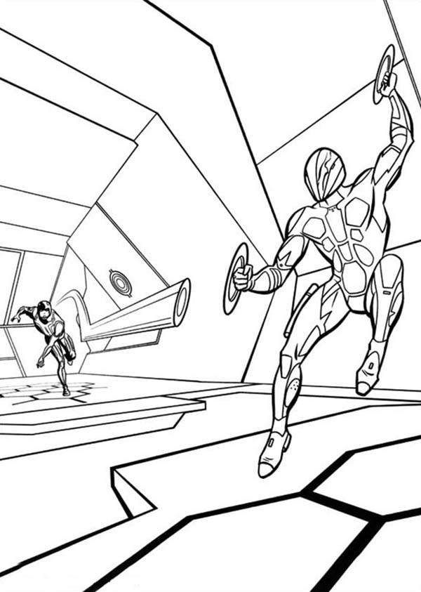 600x843 Tron Legacy Dodging Light Blade Coloring Pages Color Luna