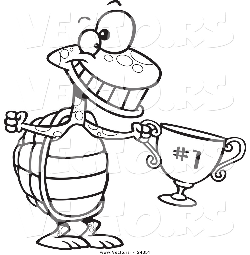 1024x1044 Vector Of A Cartoon Tortoise Champ With A Trophy