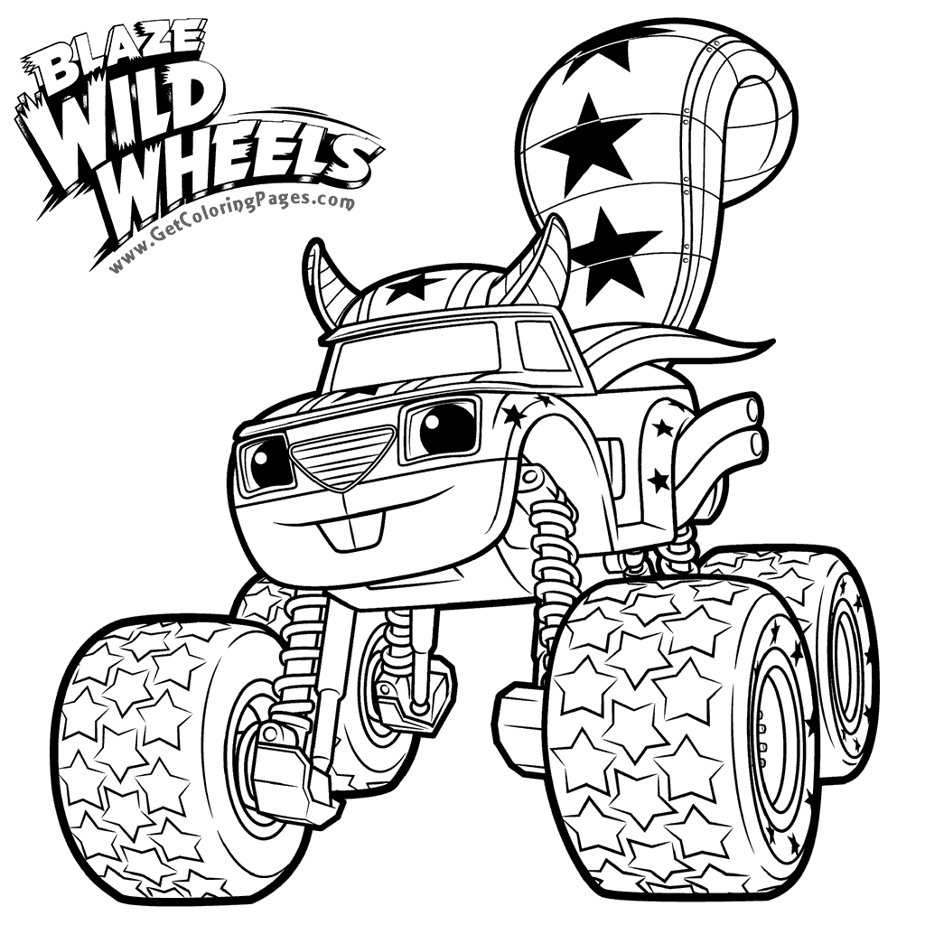 1024x1024 Blaze Coloring Pages