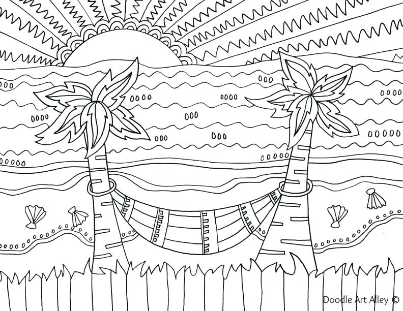 792x612 Beach Coloring Pages A Lovely Beach On Tropical Island Coloring