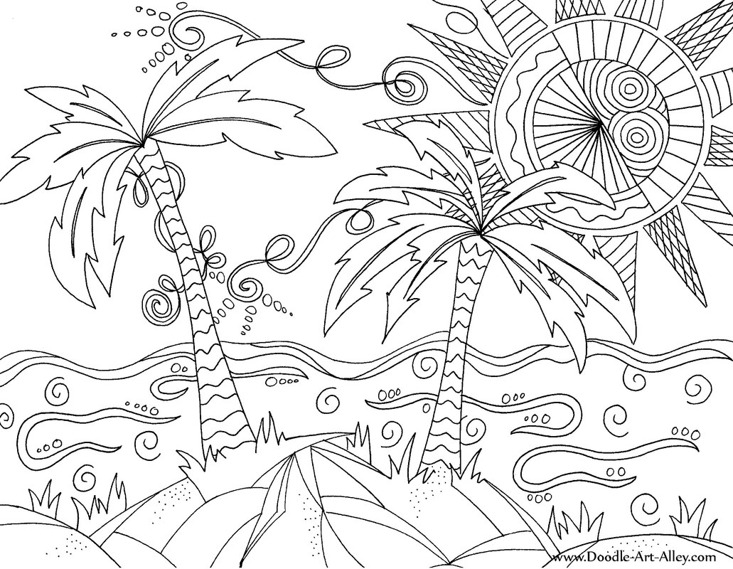 1031x800 Beach Coloring Pages Doodle Art Alley Beach Coloring Pages