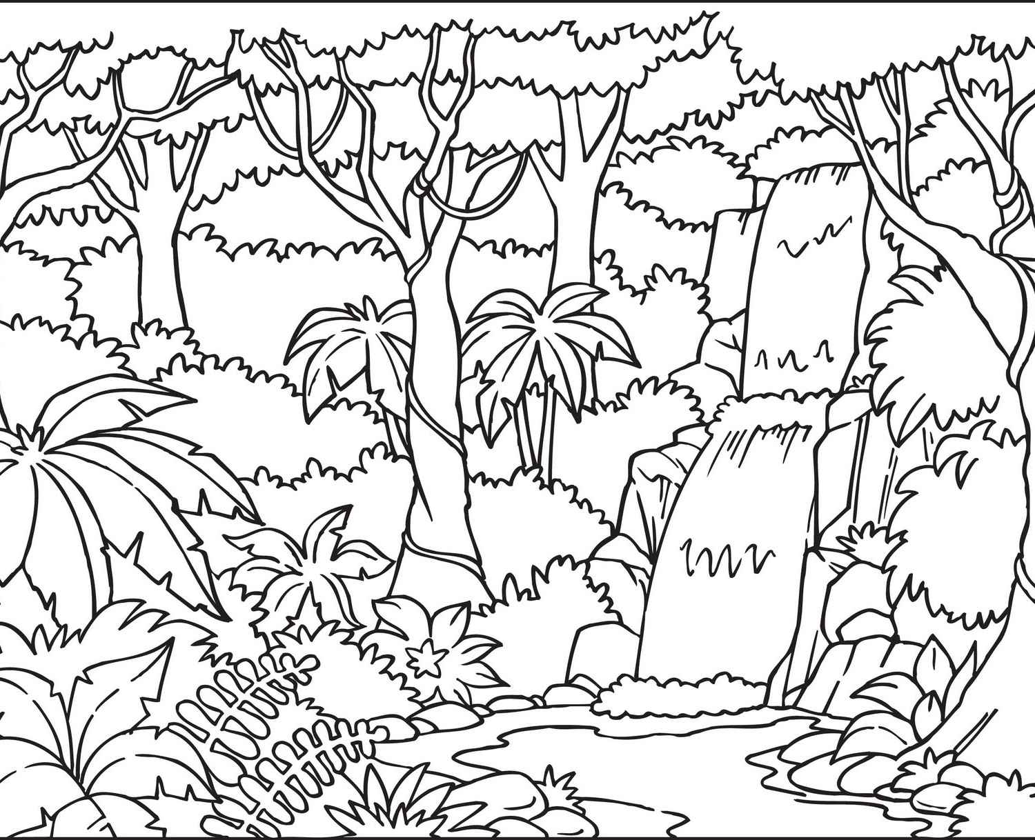 1500x1218 Unlock Tropical Rainforest Coloring Page Free Printable Pages Az