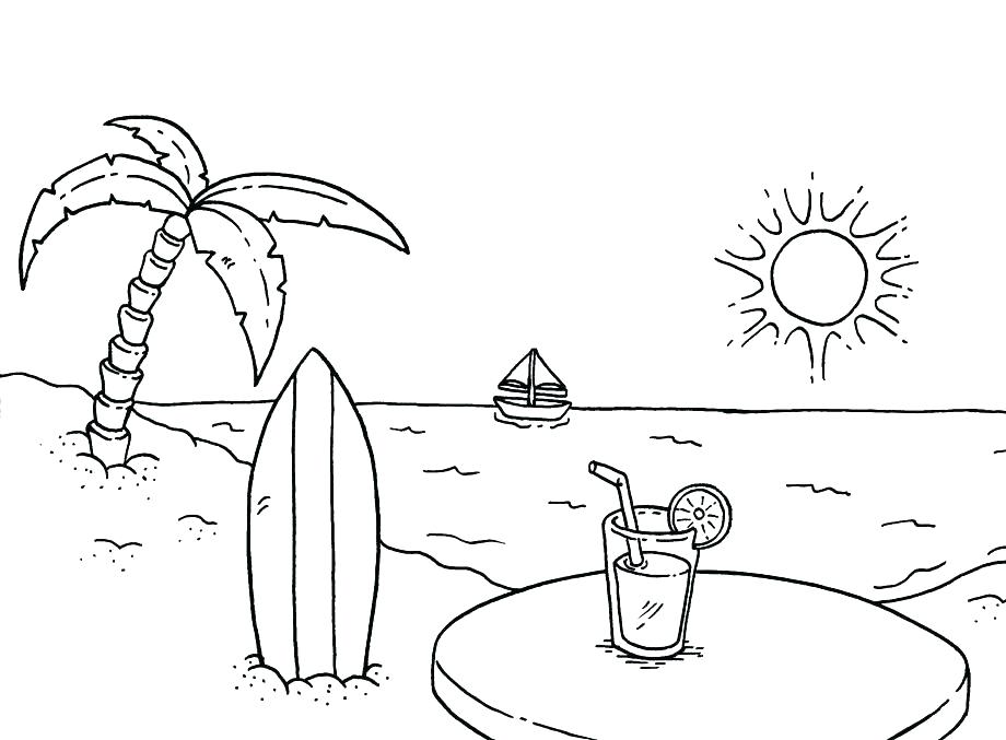 920x677 Coloring Pages For Kids Pdf Beach Book Also Doodles Page A Scenic