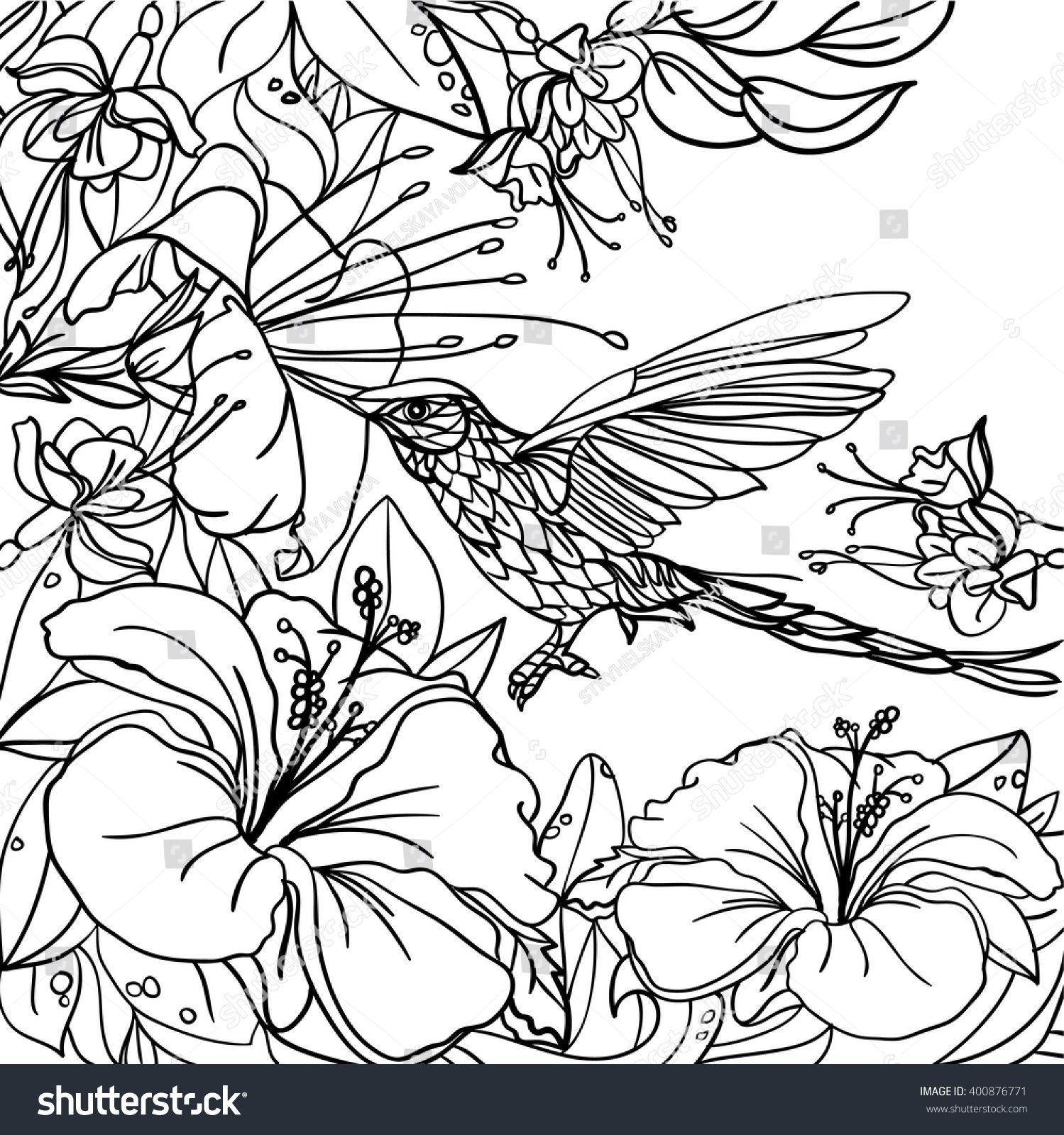 1499x1600 Shocking Coloring Pages Tropical Birds Leaves Stock Vector Pict
