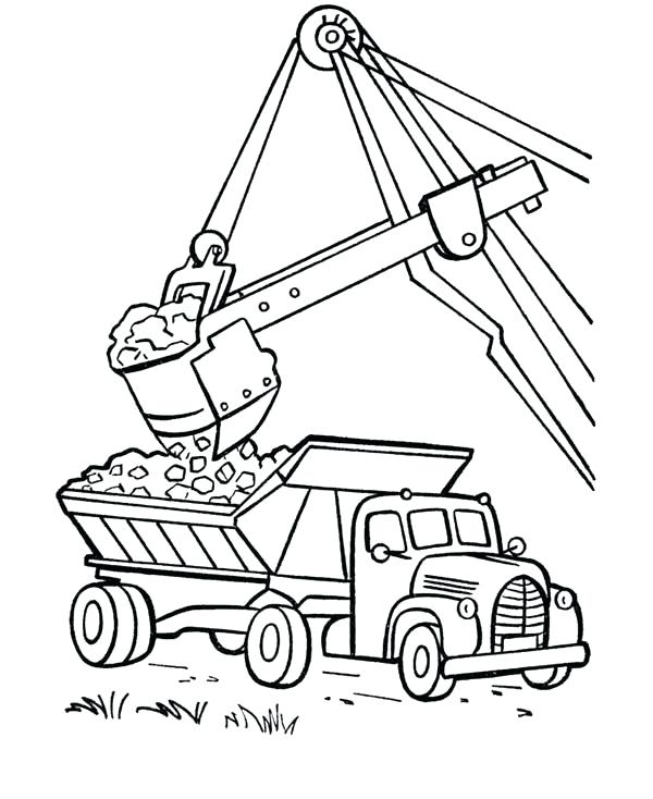 600x734 Dump Truck Coloring Page Dump Truck Coloring Pages Loading Dump