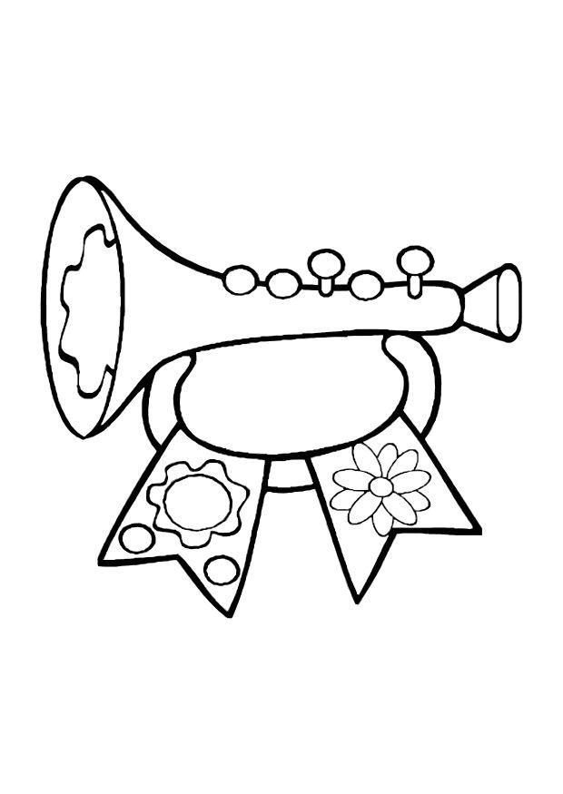 620x875 Coloring Page Toy Trumpet