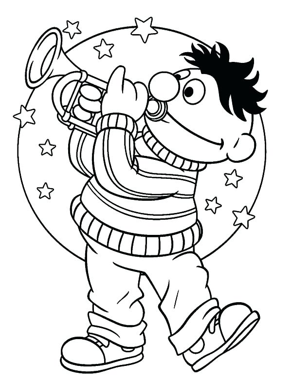 600x786 Trumpet Coloring Angel Playing Trumpet Colouring Page Trumpet