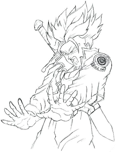 477x627 Dragon Ball Z Coloring Page Future Trunks Coloring Pages Dragon