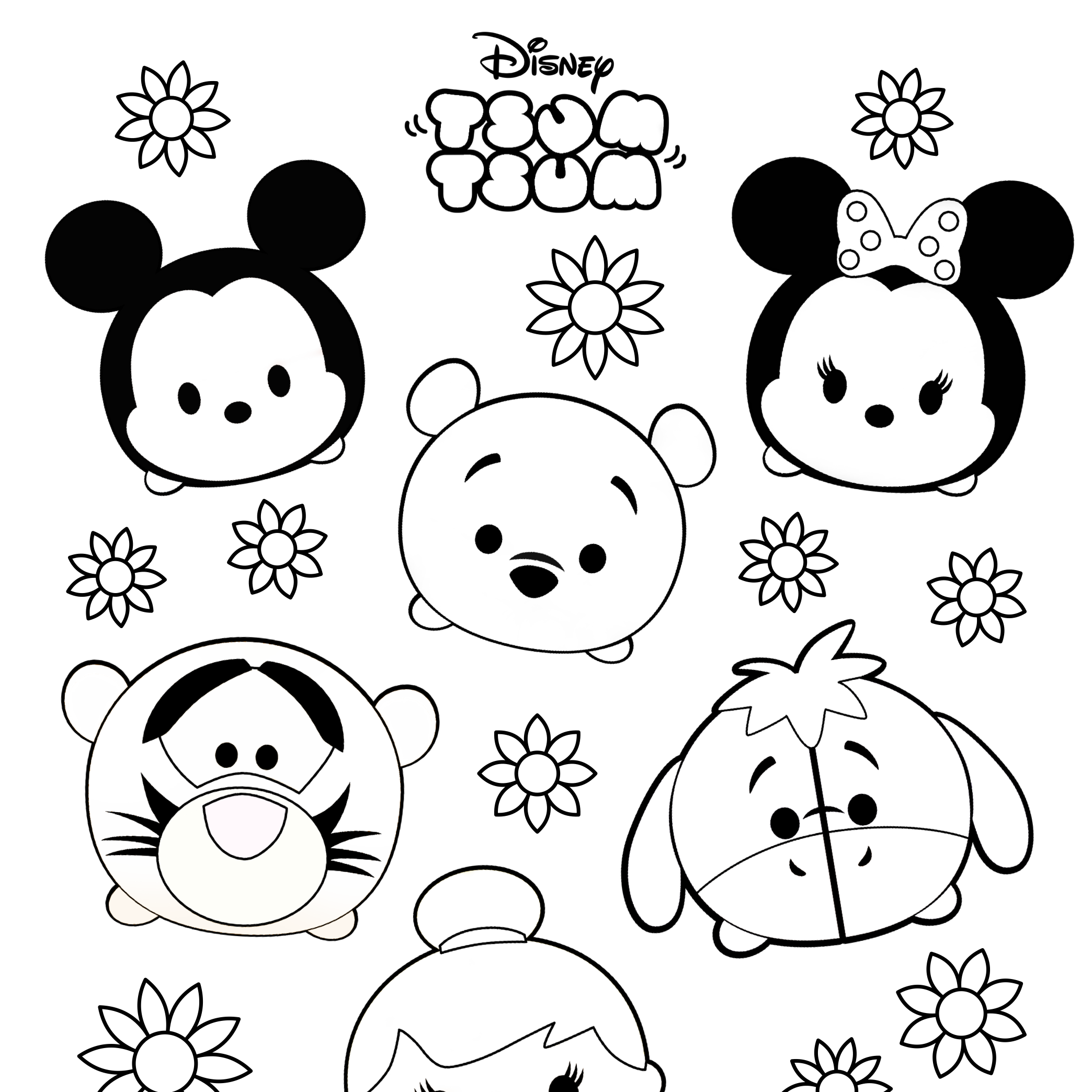2088x2088 Tsum Tsum Colouring Sheets Mama Geek